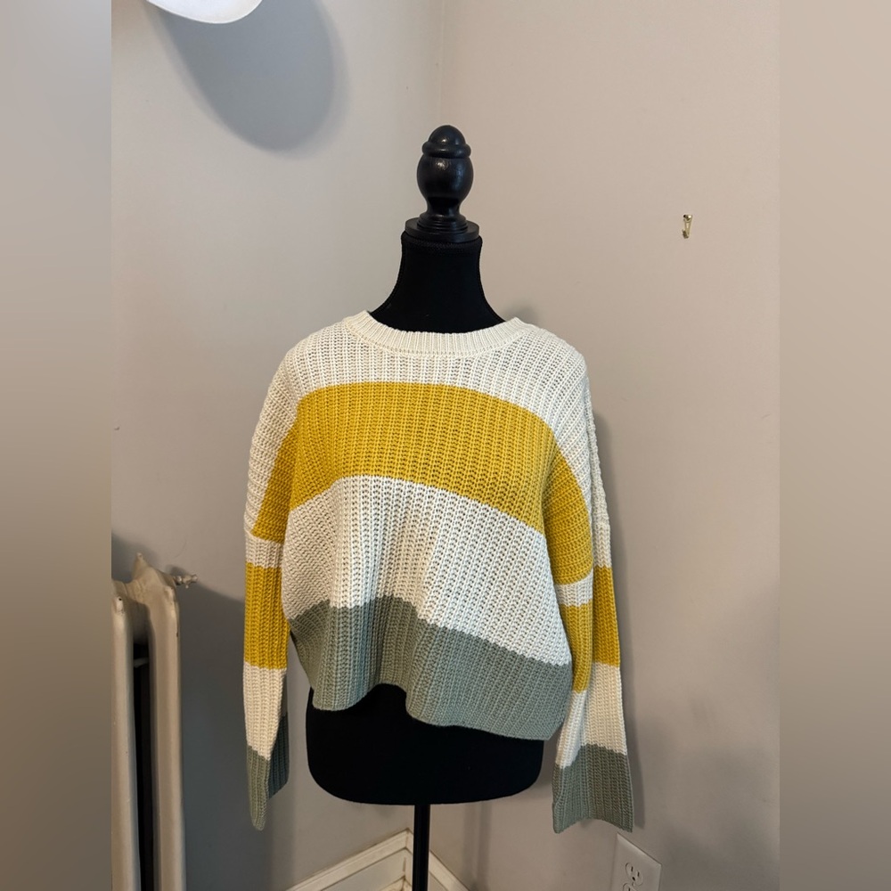 Yellow/Olive/Cream Knitted Sweater